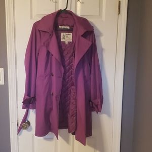Purple hooded trench